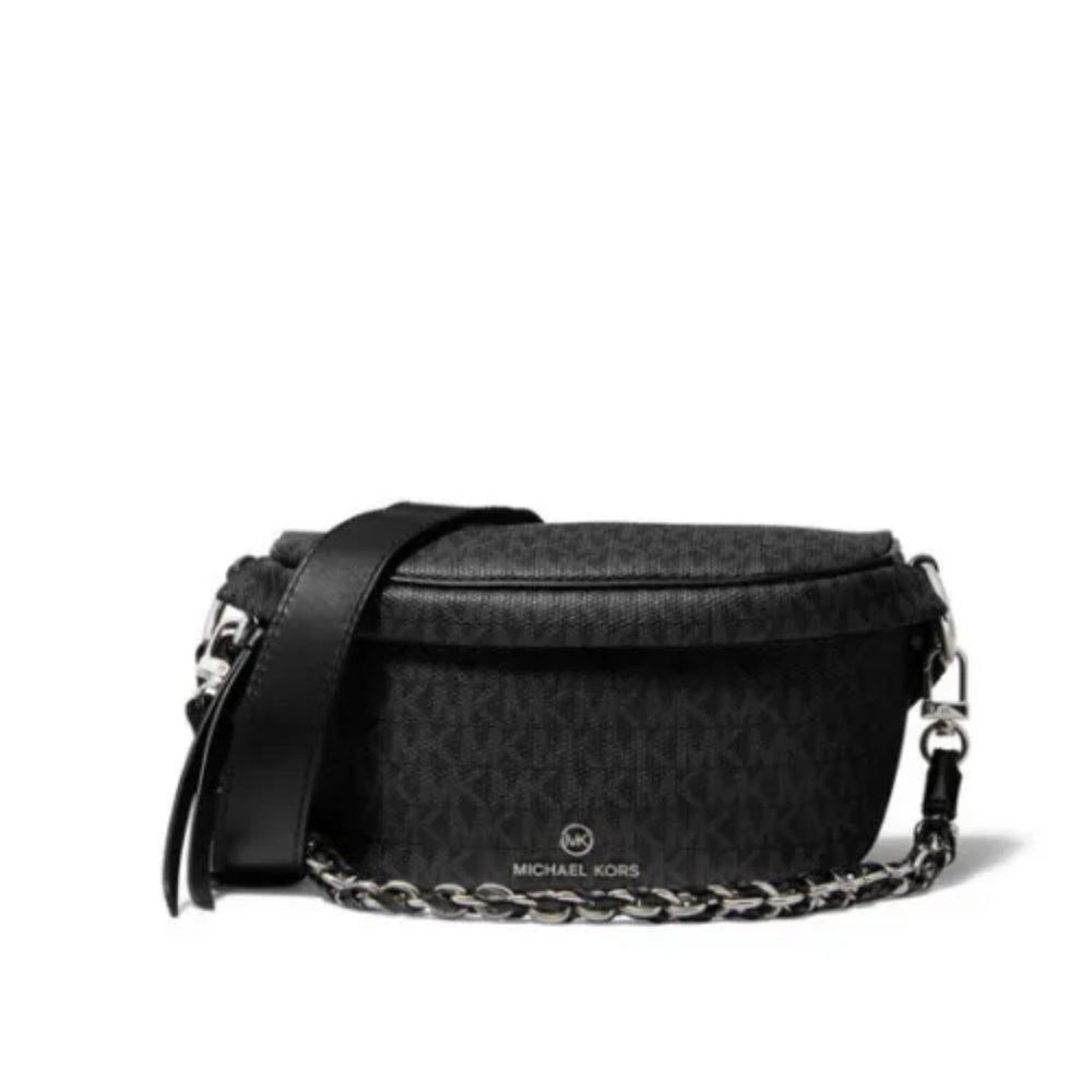 Michael Kors Slater Black/Silver Medium Sling Pack Messenger